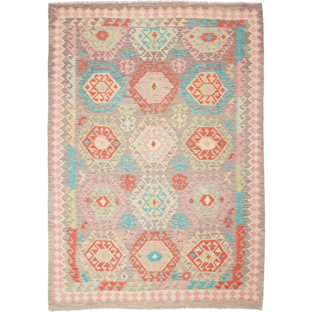 Tappeto Kilim Afghanistan marrone rosso 172x243