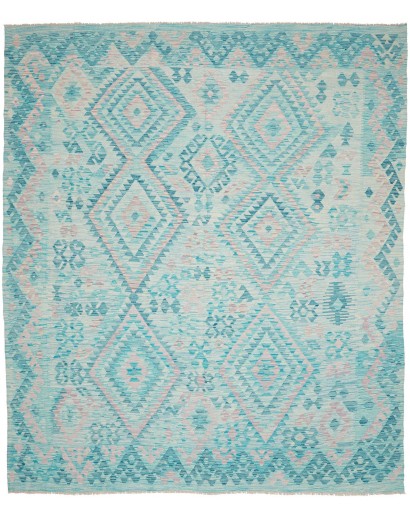 Tappeto Kilim Afghanistan beige blu 252x293