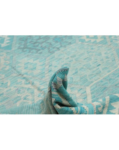 Tappeto Kilim Afghanistan azzurro 270x290