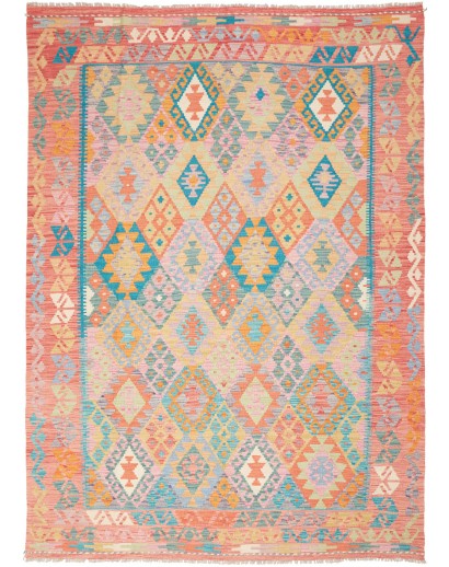 Tappeto Kilim Afghanistan marrone verde 179x250