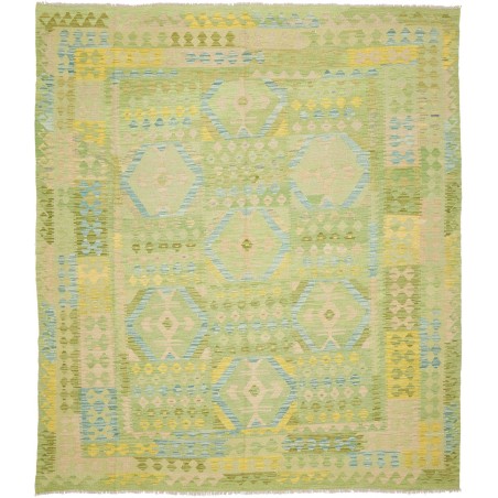 Tappeto Kilim Afghanistan marrone verde 253x292