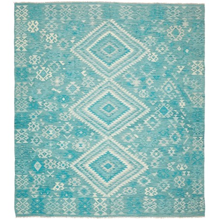 Tappeto Kilim Afghanistan verde bianco 255x298