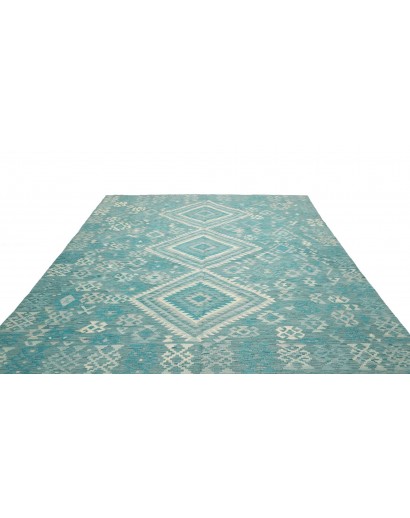Tappeto Kilim Afghanistan verde bianco 255x298