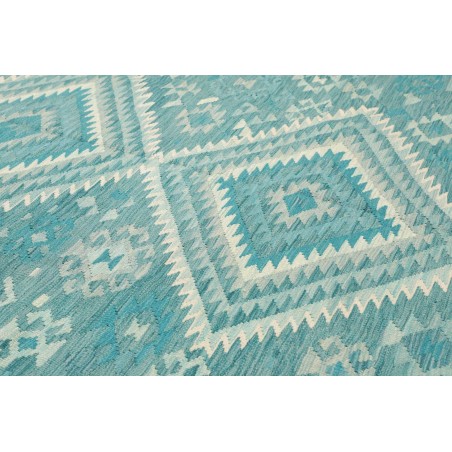 Tappeto Kilim Afghanistan verde bianco 255x298