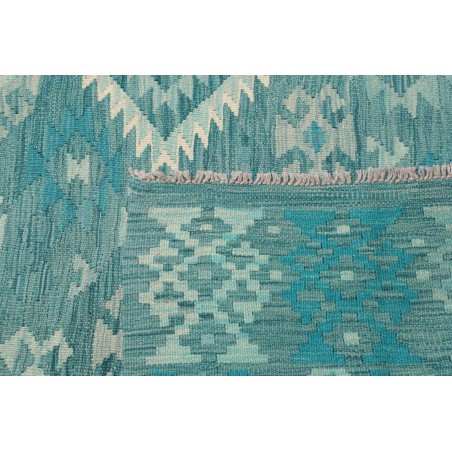 Tappeto Kilim Afghanistan verde bianco 255x298
