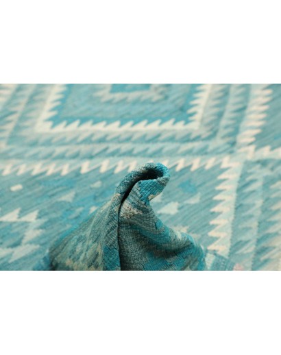 Tappeto Kilim Afghanistan verde bianco 255x298