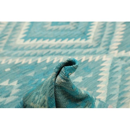 Tappeto Kilim Afghanistan verde bianco 255x298