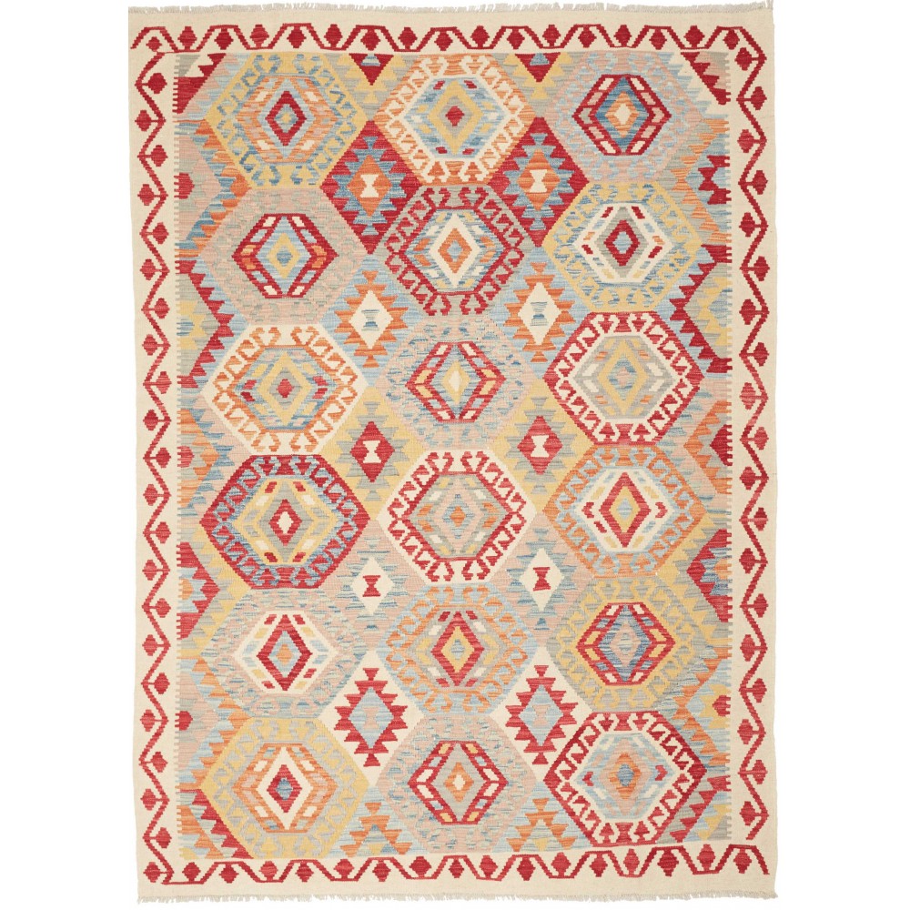 Tappeto Kilim Afghanistan beige giallo 173x235