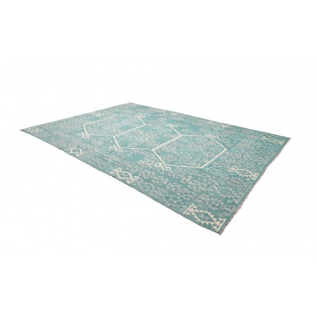 Tappeto Kilim Afghanistan verde bianco 255x351