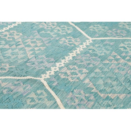 Tappeto Kilim Afghanistan verde bianco 255x351