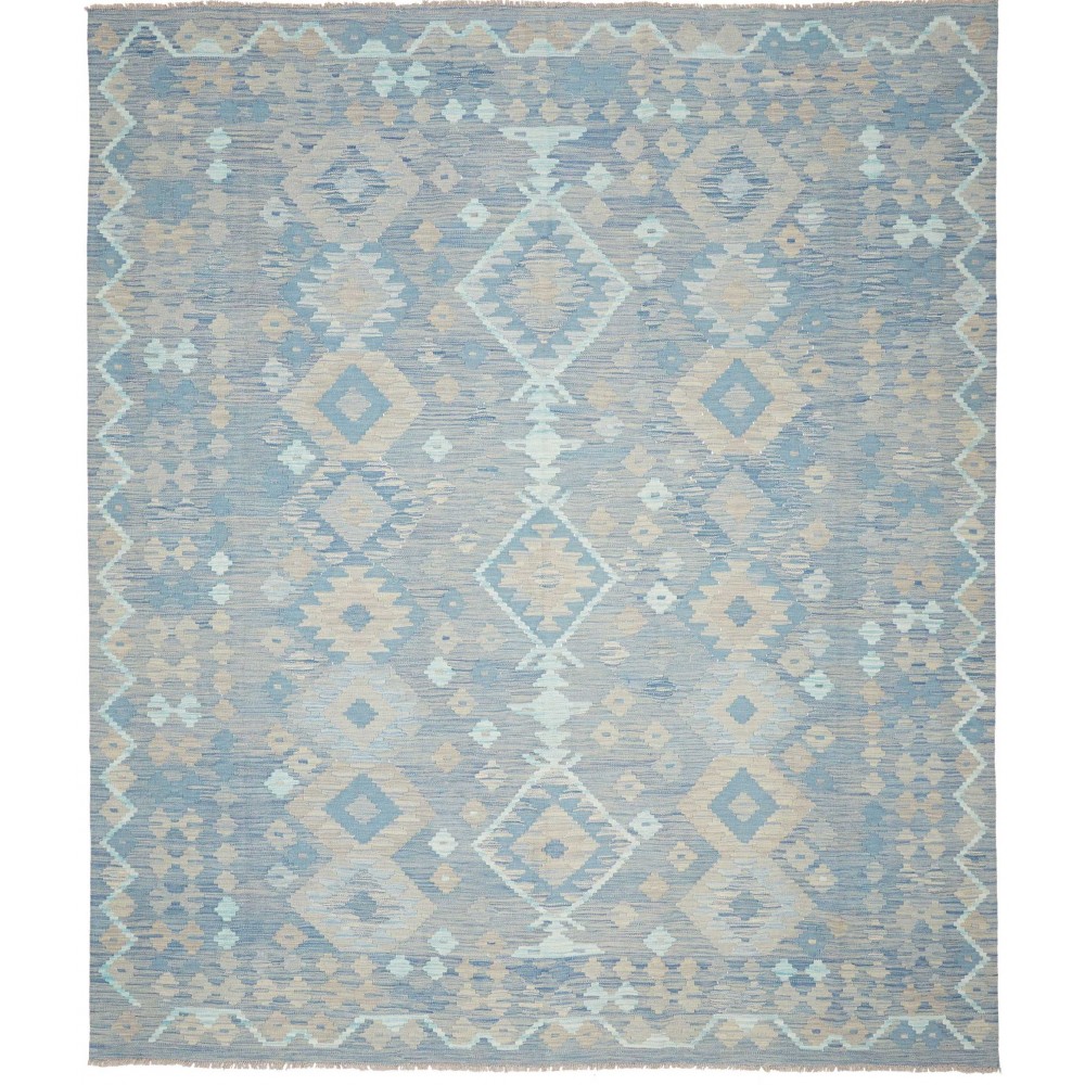 Tappeto Kilim Afghanistan azzurro grigio 252x295