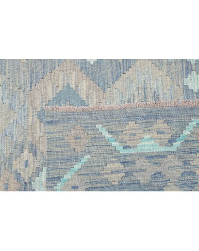 Tappeto Kilim Afghanistan azzurro grigio 252x295