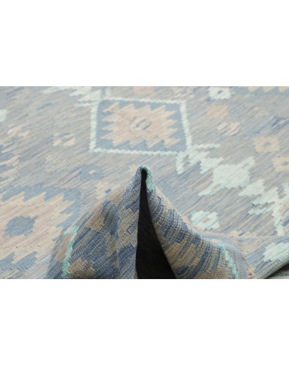 Tappeto Kilim Afghanistan azzurro grigio 252x295