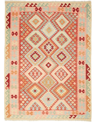 Tappeto Kilim Afghanistan marrone rosso 181x238