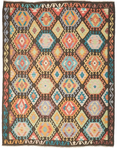 Tappeto Kilim Afghanistan marrone verde 178x226