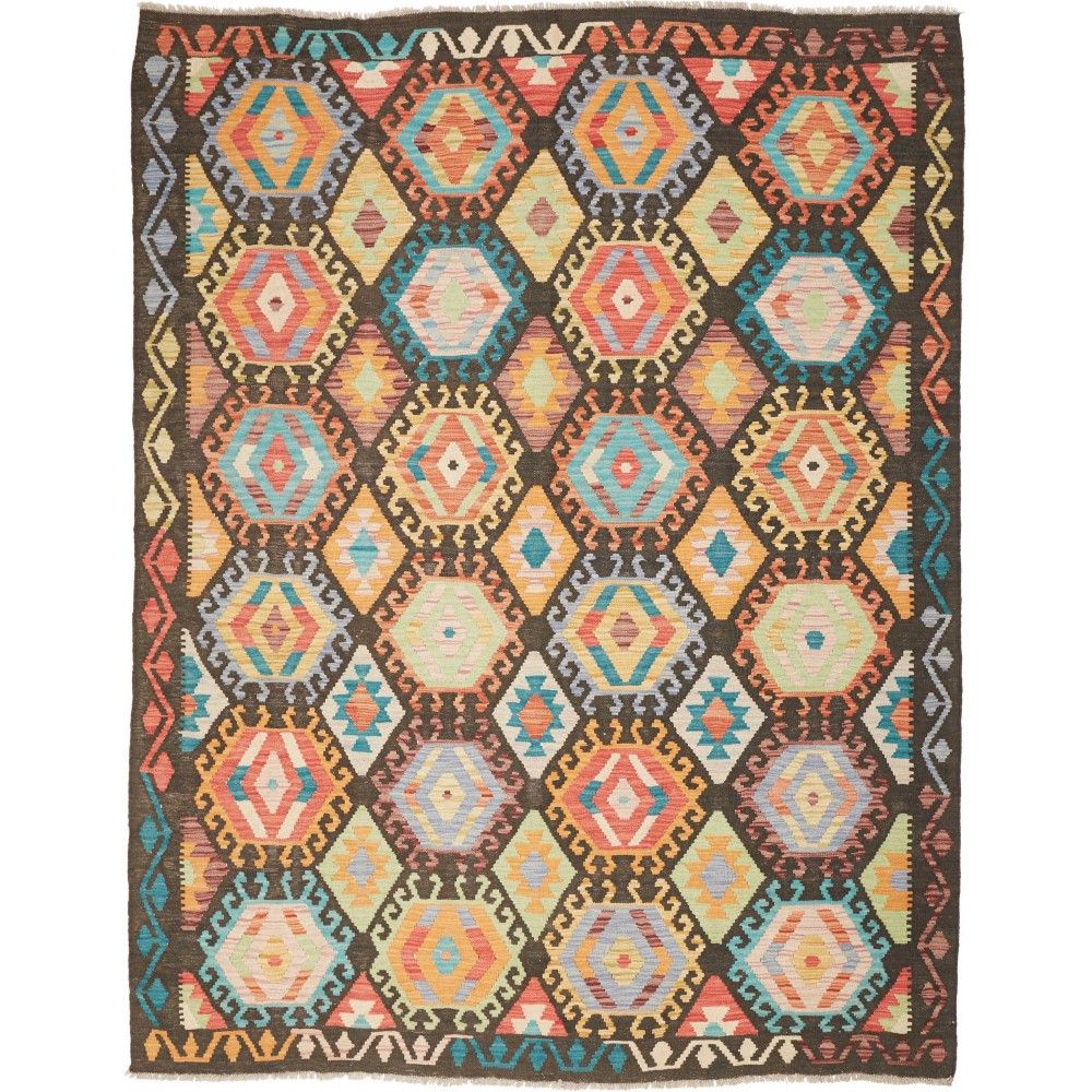Tappeto Kilim Afghanistan marrone verde 178x226