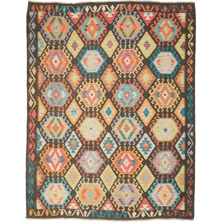 Tappeto Kilim Afghanistan marrone verde 178x226