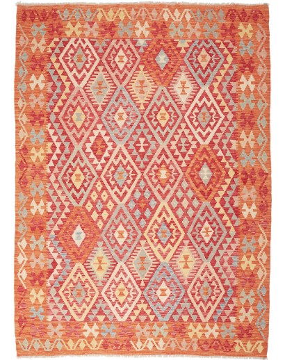 Tappeto Kilim Afghanistan arancione marrone 175x238