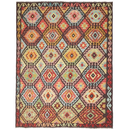 Tappeto Kilim Afghanistan marrone grigio 182x237