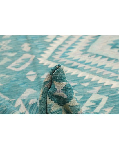 Tappeto Kilim Afghanistan azzurro blu 259x291