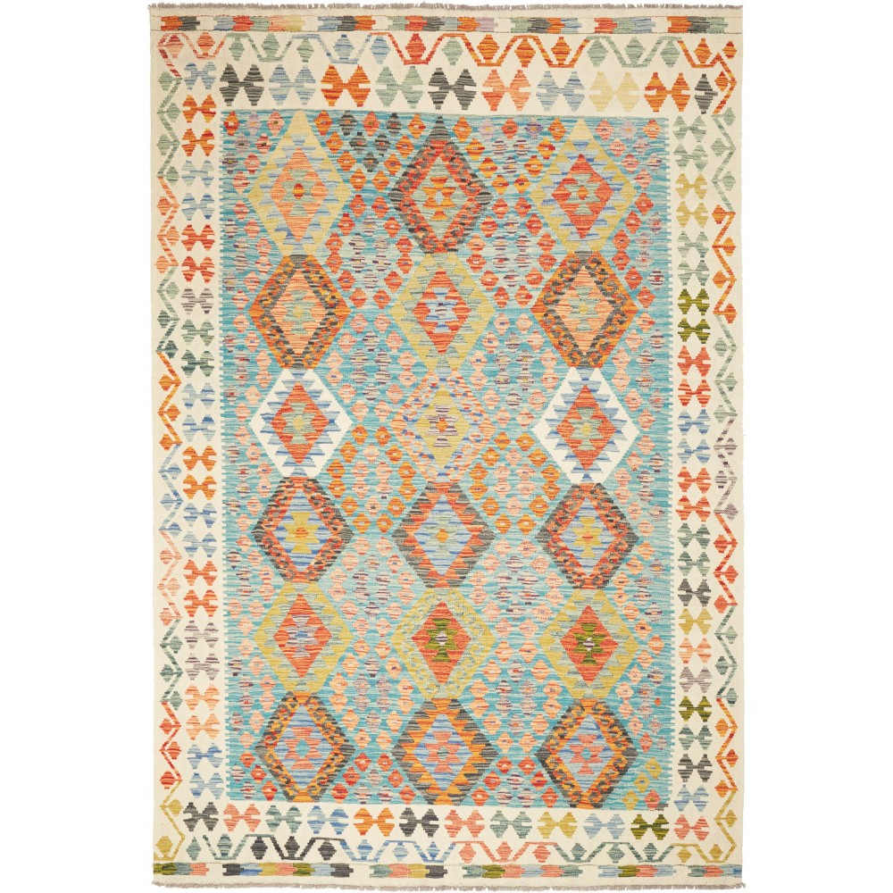 Tappeto Kilim Afghanistan beige grigio 204x306