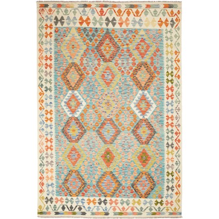 Tappeto Kilim Afghanistan beige grigio 204x306