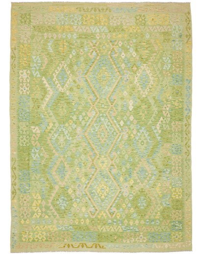 Tappeto Kilim Afghanistan marrone verde 252x348