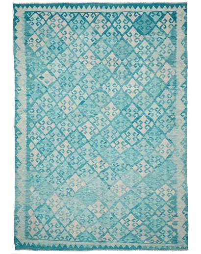 Tappeto Kilim Afghanistan azzurro blu 245x350