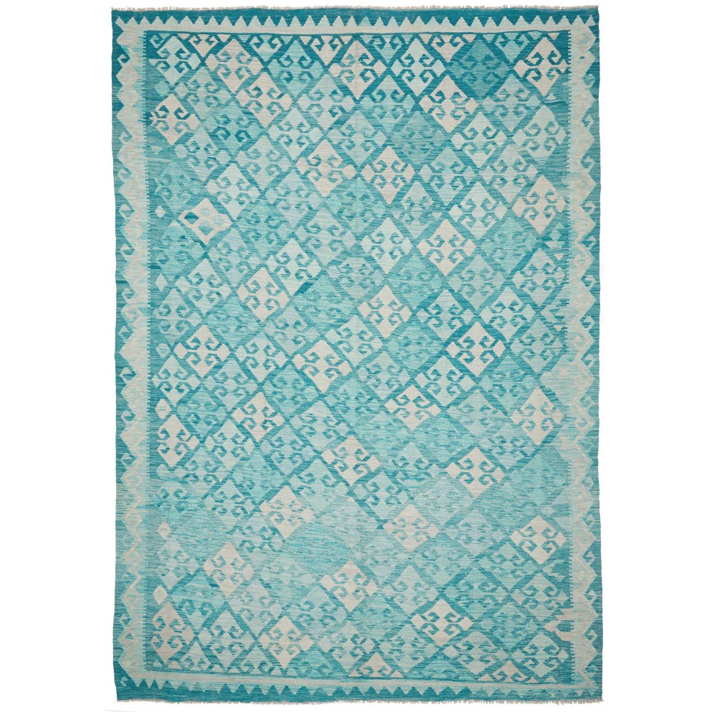 Tappeto Kilim Afghanistan azzurro blu 245x350