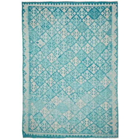 Tappeto Kilim Afghanistan azzurro blu 245x350