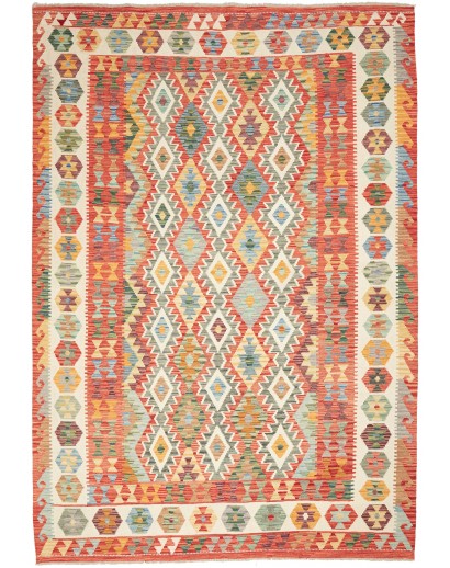 Tappeto Kilim Afghanistan marrone giallo 205x297