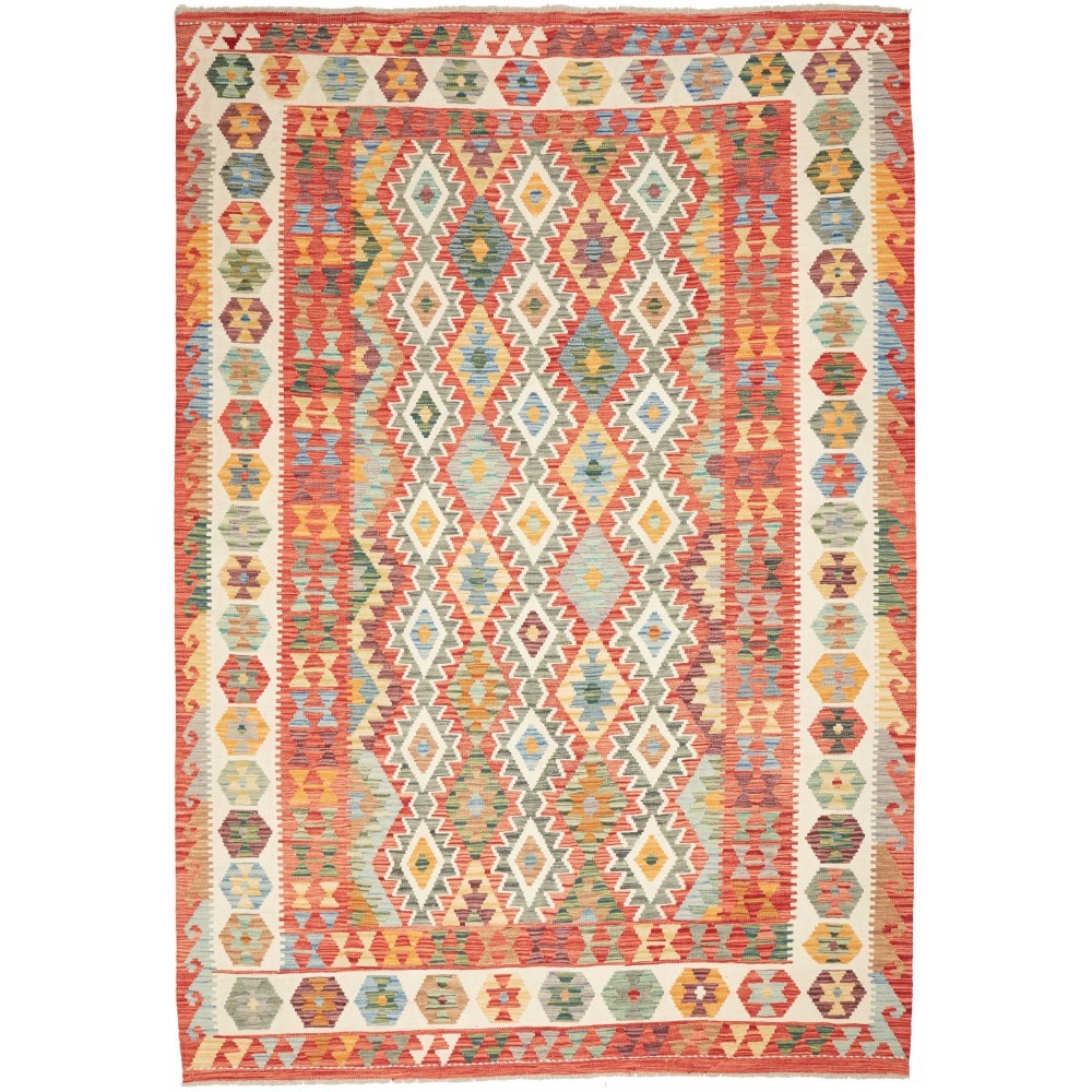 Tappeto Kilim Afghanistan marrone giallo 205x297