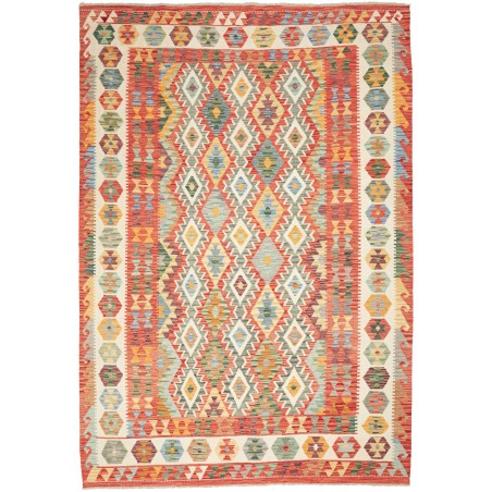Tappeto Kilim Afghanistan marrone giallo 205x297