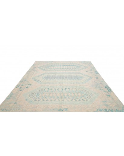 Tappeto Kilim Afghanistan bianco azzurro 243x295