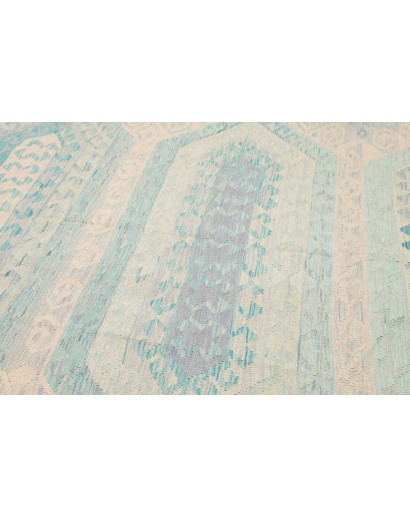 Tappeto Kilim Afghanistan bianco azzurro 243x295