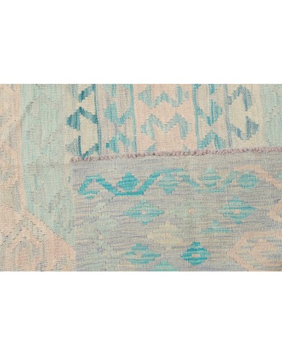 Tappeto Kilim Afghanistan bianco azzurro 243x295