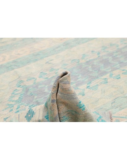 Tappeto Kilim Afghanistan bianco azzurro 243x295