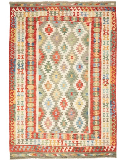 Tappeto Kilim Afghanistan marrone giallo 205x290