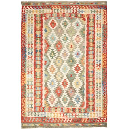Tappeto Kilim Afghanistan marrone giallo 205x290