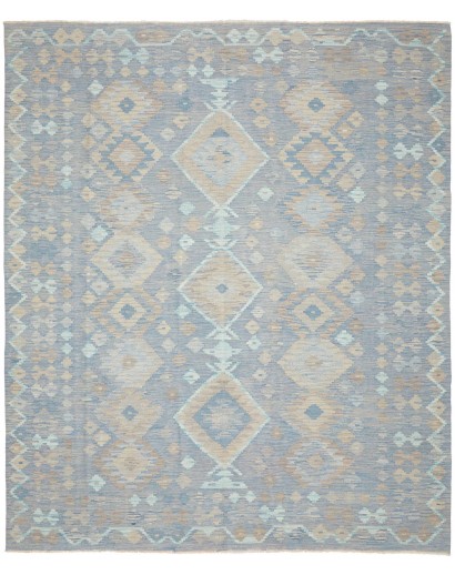 Tappeto Kilim Afghanistan azzurro bianco 245x289