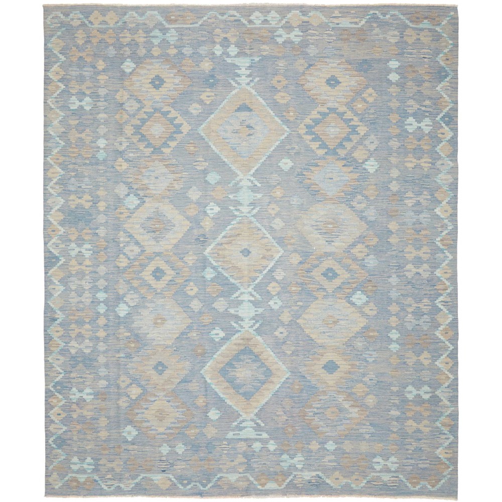 Tappeto Kilim Afghanistan azzurro bianco 245x289
