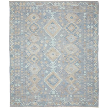 Tappeto Kilim Afghanistan azzurro bianco 245x289