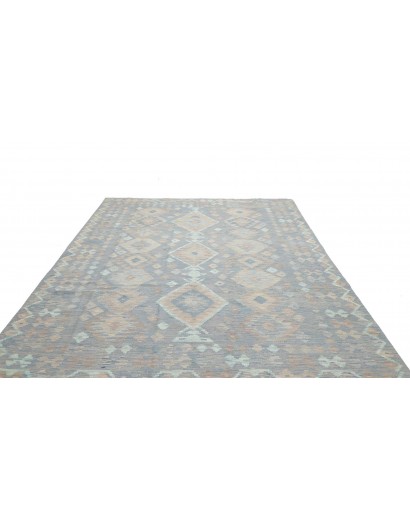 Tappeto Kilim Afghanistan azzurro bianco 245x289