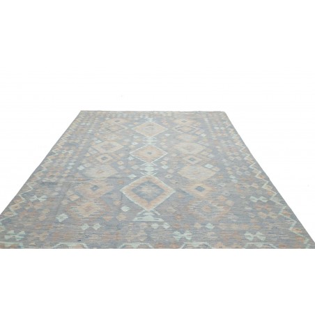 Tappeto Kilim Afghanistan azzurro bianco 245x289