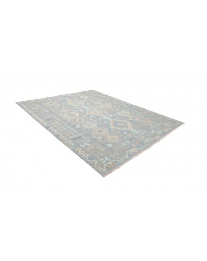 Tappeto Kilim Afghanistan azzurro bianco 245x289