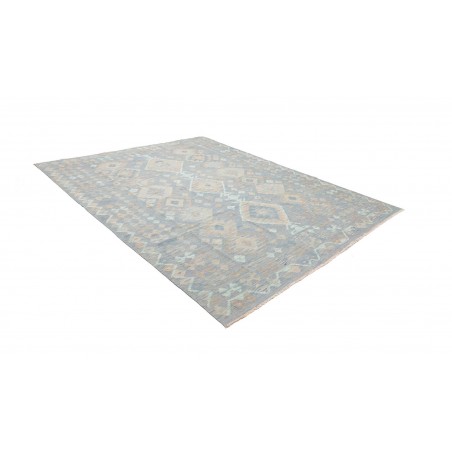 Tappeto Kilim Afghanistan azzurro bianco 245x289