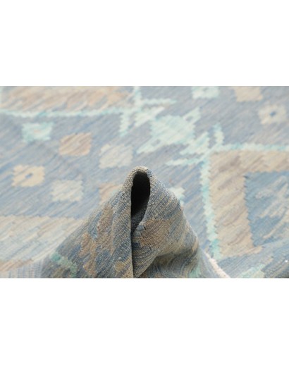 Tappeto Kilim Afghanistan azzurro bianco 245x289