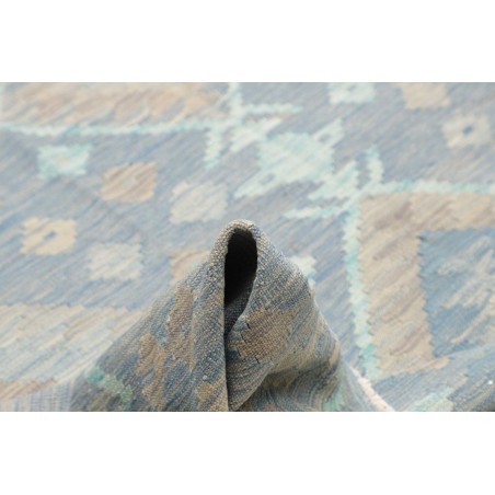 Tappeto Kilim Afghanistan azzurro bianco 245x289