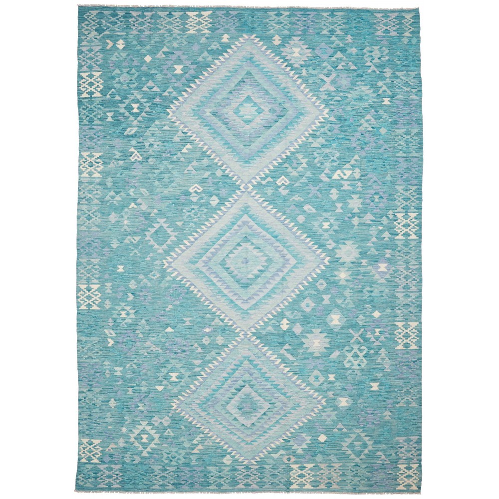 Tappeto Kilim Afghanistan azzurro 239x350