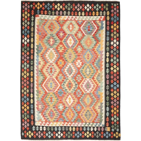 Tappeto Kilim Afghanistan marrone grigio 209x287